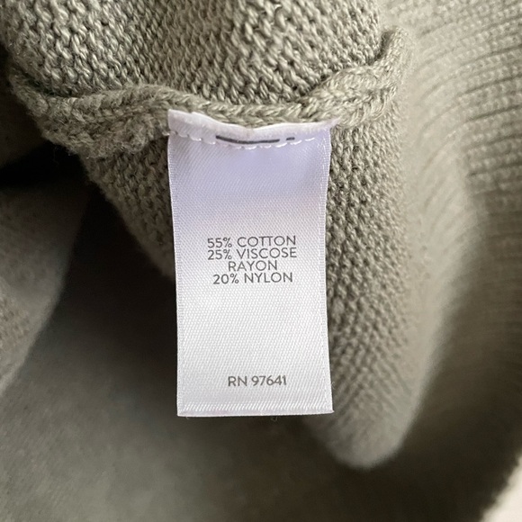 J. Jill V Neck 3/4 Sleeve Button Front Cardigan Sweater XS Eucalyptus Green - Picture 7 of 9